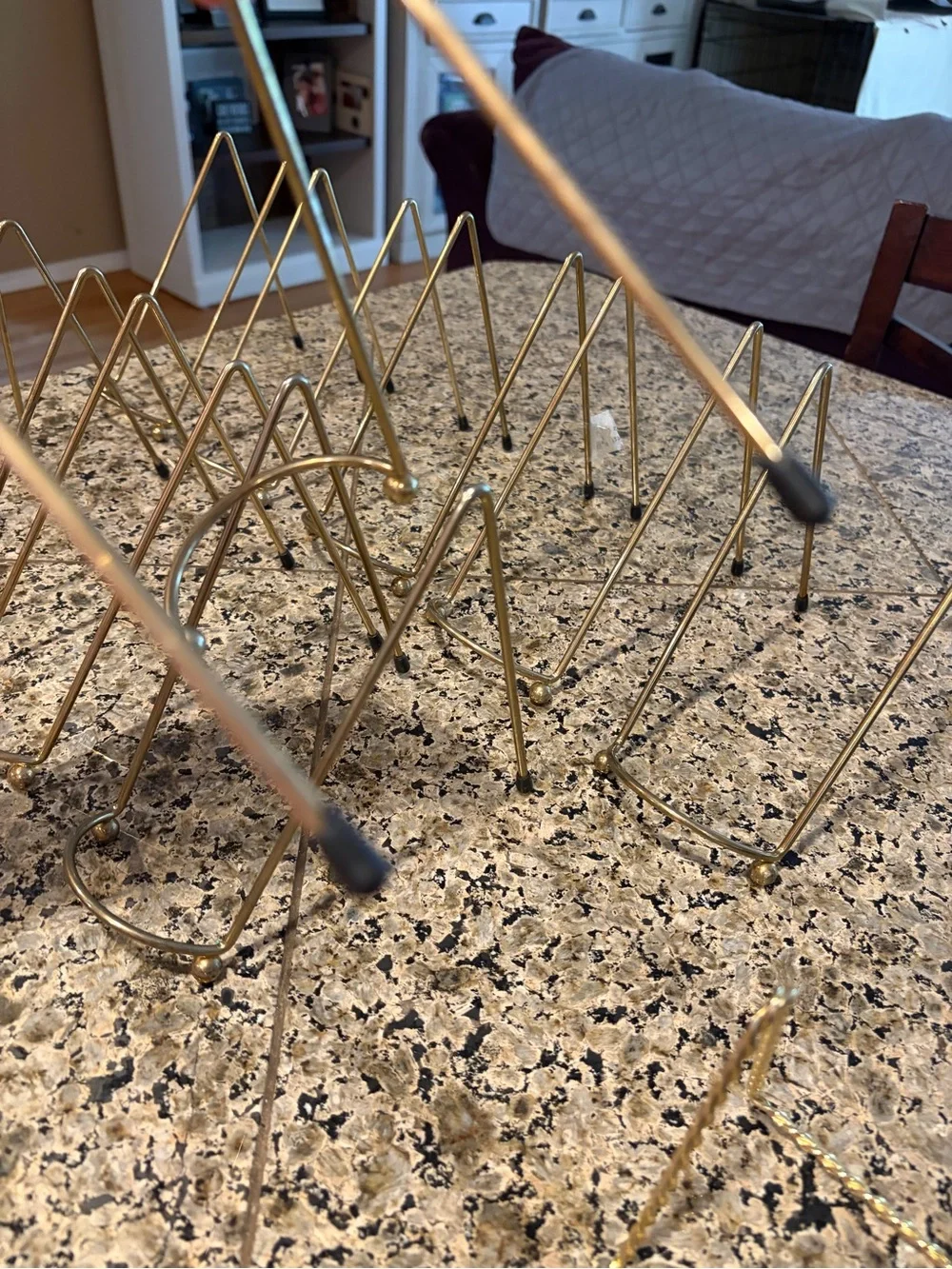 Gold Tone Vintage Footed Easels for Plates Lot of 10!
